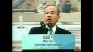 ¿Y así dice Calderón no ser alcohólico Se equivoca mucho Día del Ejército 19Feb11 [upl. by Chuu]