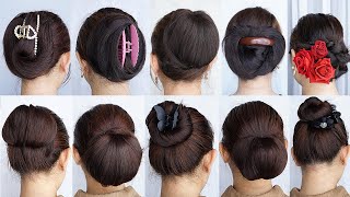 TOP 10 Simple And Easy Hairstyle Do It Yourself  New Hair Bun Styles Claw Clip [upl. by Einhorn135]