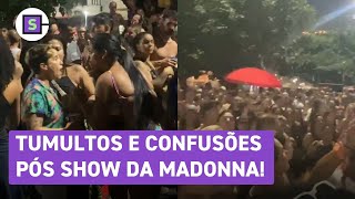 Madonna pósshow têm tumultos tentativas de assalto apreensão de objetos cortantes e mais [upl. by Tila]