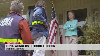 FEMA workers canvassing neighborhoods in the Upstate [upl. by Aivlis]