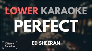 Ed Sheeran  Perfect LOWER Key Karaoke [upl. by Anilys]