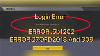 Unbelievable CODM Login Error 5b1202 Error 270Fd2018 and 309 issue resolve in 2 mints [upl. by Leasia325]