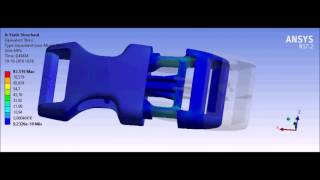 Ansys Structural nonlinear  Consumer snapfit Bag buckle [upl. by Chariot]