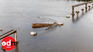 Brazil bridge collapses after ferry collision [upl. by Jessey253]