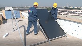 How to install a solar water heater  Compact nonpressurized solar water heater [upl. by Tiernan]