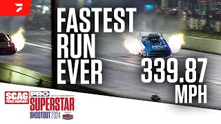 The Fastest Drag Racing Run Ever Laid Down At PRO Superstar Shootout [upl. by Light]