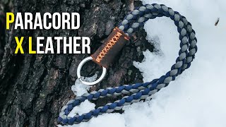 LEATHER X Braided Paracord Keychain Lanyard  TUTORIAL [upl. by Beauregard662]