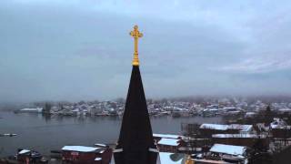 Boothbay Harbor Fog Aerial 311215 [upl. by Ahsilrak390]