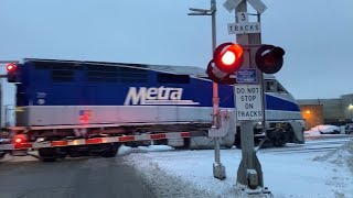 Metra 77 North Central Service inbound train passing Belmont Ave Franklin Park Illinois [upl. by Andee]