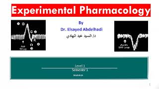 Experimental Pharmacology  Pharmacology Practical 3  Dr Elsayed Abdelhadi 2023  2024 [upl. by Ecadnak670]