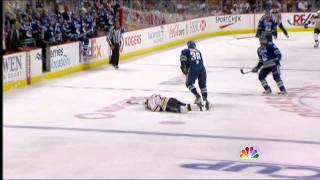 JANNIK HANSEN gives a dirty late hit on ANDREW FERENCE Stanley Cup Finals Game 7 [upl. by Haisi]