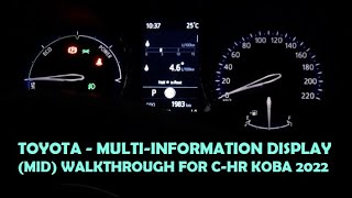 Toyota Multiinformation Display MID Walkthrough for CHR Koba 2022 Full series below [upl. by Karoline]