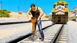 STOPPING THE TRAIN In GTA 5  Amazing Experiments 4  GTA 5 Gameplay [upl. by Rene]