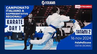 Karate  Campionato Italiano Rappresentative Regionali 2024  Day1 Tatami2 [upl. by Fauver]