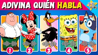 Adivina quién HABLA Especial Personajes🎶🎤Disney Quiz Trivia  Bluey Bob Esponja Peppa pig Mickey [upl. by Rutter]