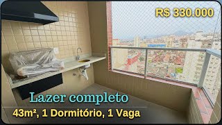 183 APARTAMENTO COM 1 DORMITÓRIO E 1 VAGA DE GARAGEM EM PRAIA GRANDE AVIAÇÃO [upl. by Yrogreg]