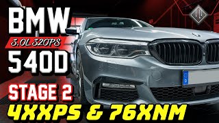 BMW 540d G31 Stage 2 320 PS  Dyno  100200 kmh  mcchipdkr [upl. by Inna]