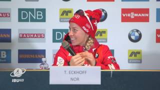 HOL17 womens mass start press conference [upl. by Lehacim]