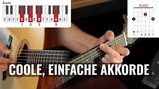 Coole Akkorde die JEDER spielen kann  Gitarren Tutorial Deutsch [upl. by Nnaxor]