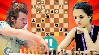 Active chess game  Magnus Carlsen vs Tania Sachdev 14 [upl. by Gorey]