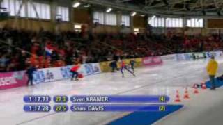 Shani Davis vs Sven Kramer 1500 2008 WAR Berlin [upl. by Anamor]