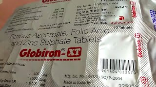 Ferrous AscorbateFolic Acid and Zinc Sulphate Tablets Globiron XT uses and reviewReview in hindi [upl. by Aneert]