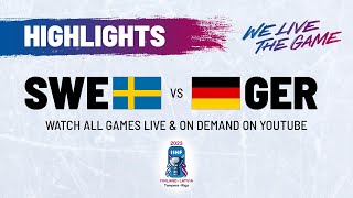 Highlights  Sweden vs Germany  2023 IIHFWorlds [upl. by Lorens]