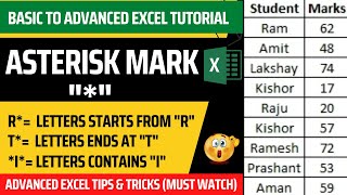 Asterisk Mark Complete Guide Basic to Advanced Excel [upl. by Manouch]