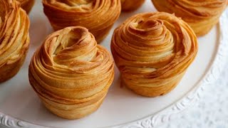 손반죽 🥐🌹 크러핀 크루아상  머핀  Cruffin  Puff Pastry Muffin Croissantmuffin｜Brechel [upl. by Savannah]