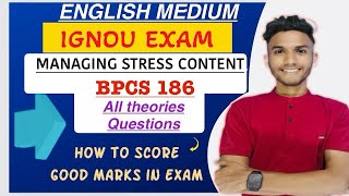 BPCS 186  MANAGING STRESS ENGLISH  IMPORTANT QUESTION IGNOU WALA LIVE ignou [upl. by Gaston506]