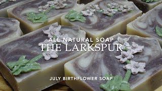 Larkspur Soap  Larkspur  All Natural Cold Process Soap  Drop Swirl  Soap Piping  Hanger Swirl [upl. by Falconer]