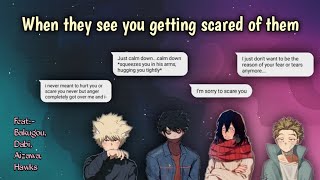 MHA x yn  When they see you getting scared of them  Texting story [upl. by Gasperoni732]