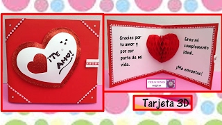 Tarjeta 3D para día de san Valentin♥♥CREACIONES mágicas♥♥ [upl. by Scharf]