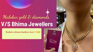 Gold jewellery shops monthly schemesMalabar gold amp diamonds vs Bhima Jewellers gold scheme vlog [upl. by Yruoc]