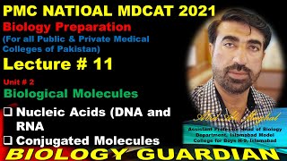 Lecture 11 Biology PMC NATIONAL MDCAT 2021  Nucleic Acids  DNA  RNA  Biological Molecules [upl. by Reisch]