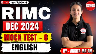 RIMC DEC 2024 MOCK TEST  8 ENGLISH BY  ANKITA MAAM MISSION RIMC DEC 2024 LIVE🔴doa rimc [upl. by Zorina]