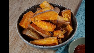 Making Sweet Potato Wedges the Easy way UKHarvest [upl. by Nadya795]