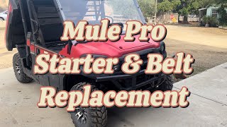 Kawasaki Mule Pro Starter amp Belt Replacement [upl. by Frannie]