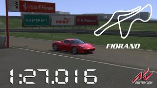 Assetto Corsa  Ferrari 458 Italia  Pista di Fiorano  127016 [upl. by Dnilazor]