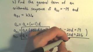 Arithmetic Sequences Finding a General Formula Given Two Terms [upl. by Eeuqram]