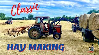 HAY MAKING WITH CLASSIC TRACTORS [upl. by Ihteerp]