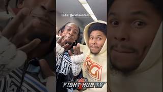 Shakur Stevenson LINKS UP with Keyshawn Davis after KO win [upl. by Noillid]