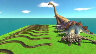 Anaconda Takes On Herbivore Dinosaurs In EPIC Battle Simulator Showdown [upl. by Hnib336]