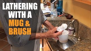 Using a Traditional Shaving Mug amp Brush  Creating the Lather [upl. by Thorley529]