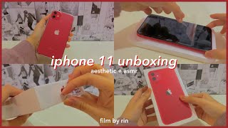 aesthetic iphone 11 unboxing red  128gb [upl. by Matelda83]