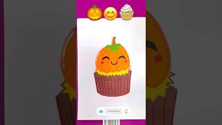 So Satisfying 🎃😊🧁 shorts youtubeshortsart viral emojichallenge drawing pumpkin [upl. by Ortiz]