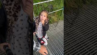 4 year old catches her first fish Gone wrong [upl. by Malissa594]