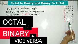 9 Octal To Binary amp Binary To Octal Conversion  Digital Electronics  TECH GURUKUL [upl. by Ahsoet715]