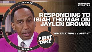 Stephen A addresses Isiah Thomas comments amp Jaylen Browns marketability  First Take [upl. by Anayeek209]