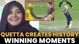 Quetta Gladiators Creates History  Winning Moments  Peshawar vs Quetta  Match25  HBLPSL 8  MI2A [upl. by Tlevesor917]